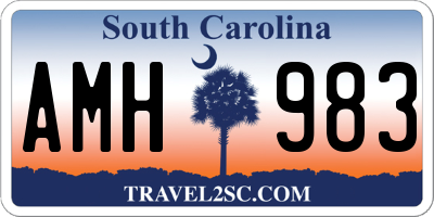SC license plate AMH983