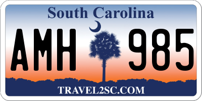 SC license plate AMH985