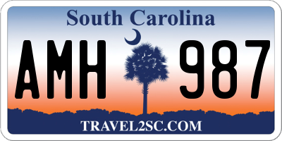 SC license plate AMH987