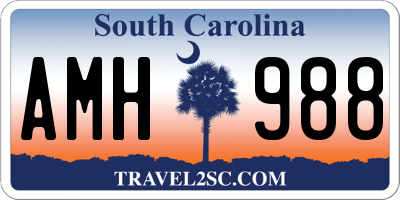 SC license plate AMH988