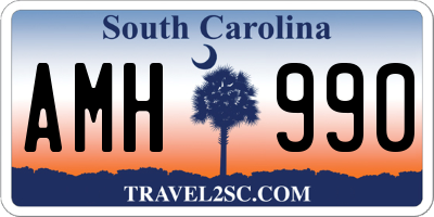 SC license plate AMH990