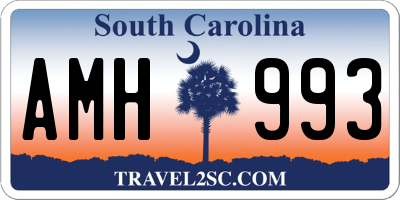 SC license plate AMH993