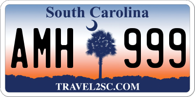 SC license plate AMH999