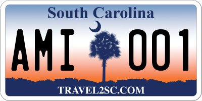 SC license plate AMI001