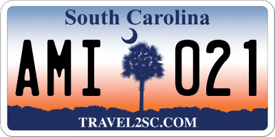 SC license plate AMI021