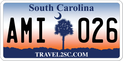 SC license plate AMI026
