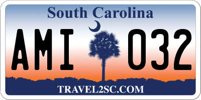 SC license plate AMI032