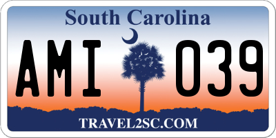 SC license plate AMI039