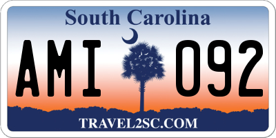 SC license plate AMI092