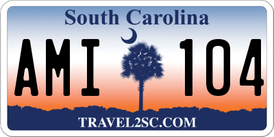 SC license plate AMI104