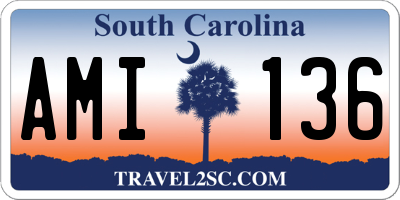 SC license plate AMI136