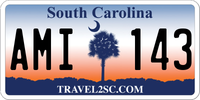 SC license plate AMI143