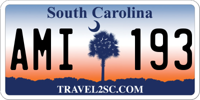 SC license plate AMI193