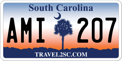 SC license plate AMI207