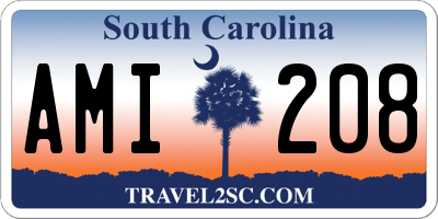 SC license plate AMI208