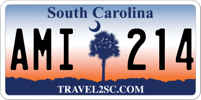 SC license plate AMI214