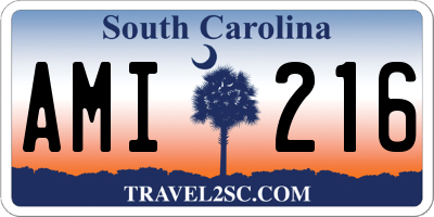 SC license plate AMI216
