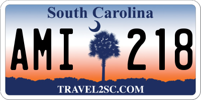 SC license plate AMI218