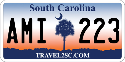 SC license plate AMI223