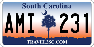 SC license plate AMI231
