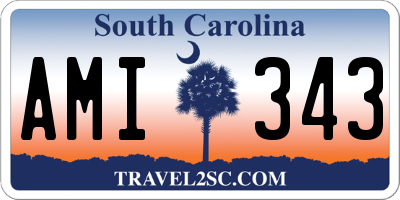 SC license plate AMI343