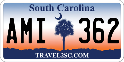 SC license plate AMI362