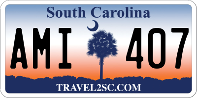 SC license plate AMI407