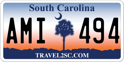 SC license plate AMI494