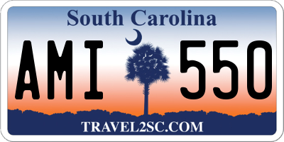 SC license plate AMI550