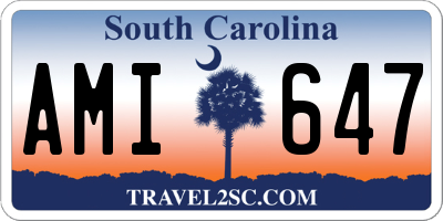 SC license plate AMI647