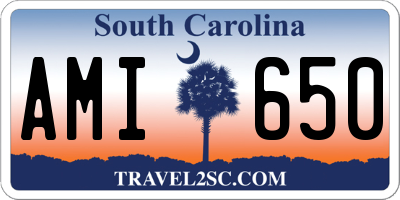SC license plate AMI650