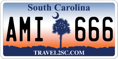 SC license plate AMI666