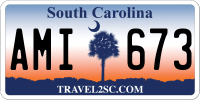 SC license plate AMI673