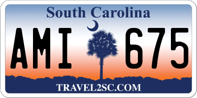 SC license plate AMI675
