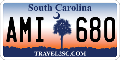 SC license plate AMI680