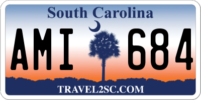 SC license plate AMI684