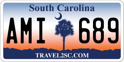 SC license plate AMI689