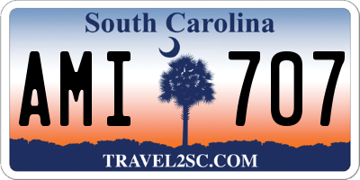 SC license plate AMI707