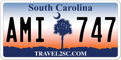 SC license plate AMI747