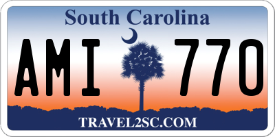SC license plate AMI770