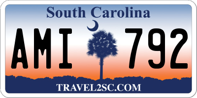 SC license plate AMI792