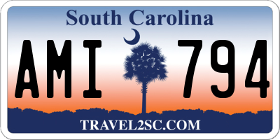 SC license plate AMI794