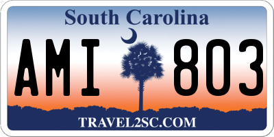 SC license plate AMI803