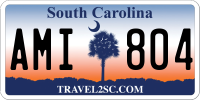 SC license plate AMI804