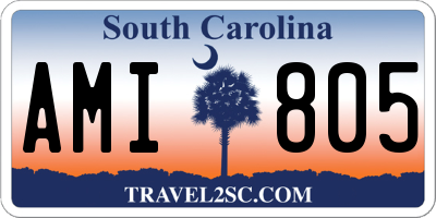 SC license plate AMI805