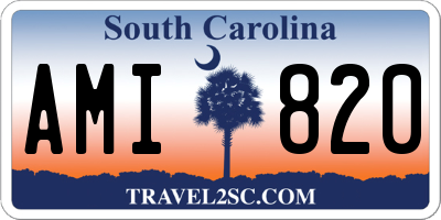 SC license plate AMI820