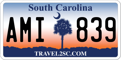 SC license plate AMI839
