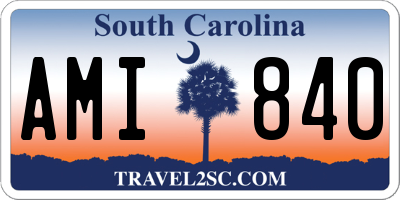 SC license plate AMI840