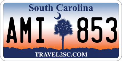 SC license plate AMI853