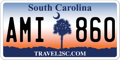 SC license plate AMI860